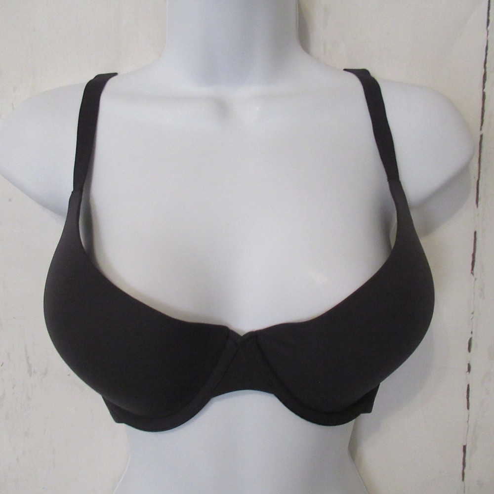 Skims Bra 34DD Black Push Up Underwire Back Closure